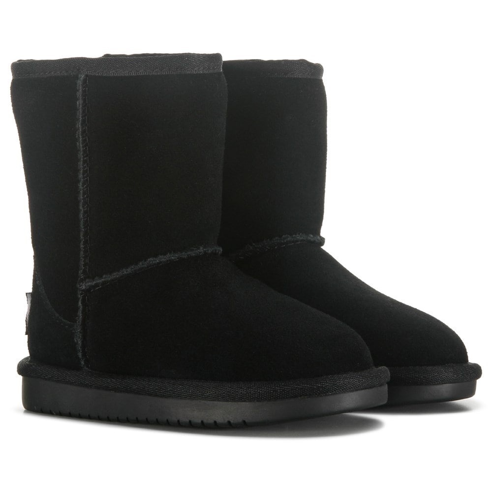 NWOT Koolaburra Toddler Black Short Suede winter Ugg Boots w faux fur lining 5 - Picture 3 of 9